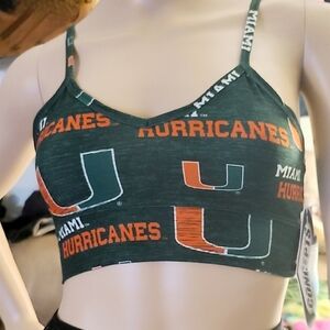 Miami Hurricanes ZooZatz Game Day 1stDown Crop Top - Green S